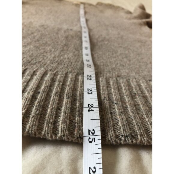 J.Crew Womens Button Shoulder Wool Flecked Sweater M Tan Preppy Old Money Office - Picture 9 of 9